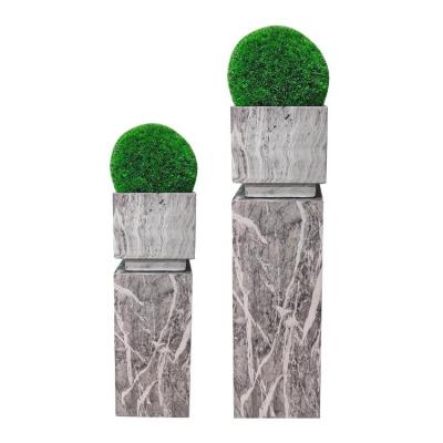 China Nordic Garden Marble Stone Post Column Cement Culture Stone Pillar Square Column For Outdoor Decoration for sale