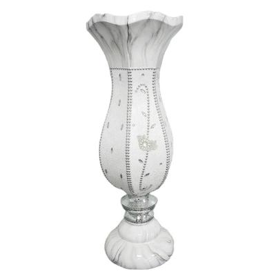 China Wholesale Modern European Style Decoration Table Luxury Modern White Hand Painted Flower Vase For Home Decor for sale