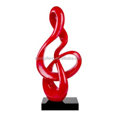 China Europe design luxury abstract decorative crafts resin red black ornaments for home decoration sculpture for sale