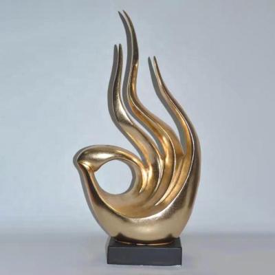 China Europe Handmade Gold And Silver Abstract Home Decor Modern Art Home Decoration Sculpture For Hotel for sale