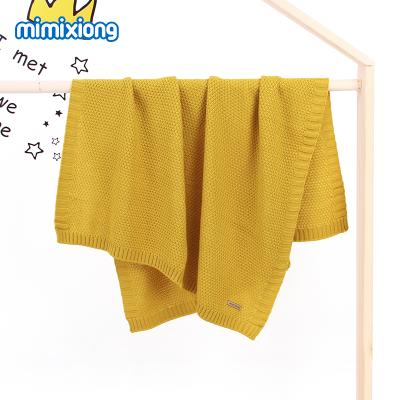 China Mimixiong Custom Hot Sale Anti-pilling Knitted Baby Muslin Wrap Blankets Cheap Wholesale Baby Blankets Super Soft for sale