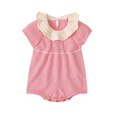 China Mimixiong home textile knitted baby clothes short sleeve baby rompers summer baby romper for girl for sale