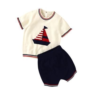 China 2021 Antibacterial Baby Boy Summer Clothes For Kids And Infants Baby Shorts Set Two Pieces Of 100% Cotton for sale