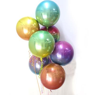 China Helium Backed Top Selling 2019 New Design 22inch 4D Round Shape Disco Gradient Foil Balloon For Wedding Party Decoration for sale