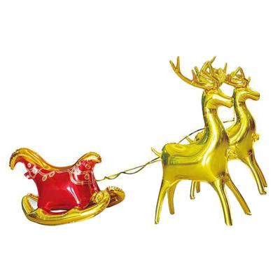 China Hot Sale Foil Deer Sleigh Balloon Merry Christmas Supplies Party Decoration Elk Sleigh Foil Balloon Set for sale