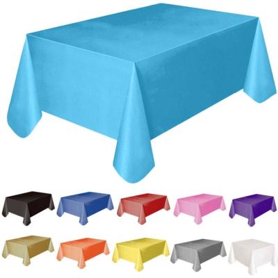 China Party Waterproof Multi Simple Plastic Wedding Tablecloth Cover Style Solid Color Events Table Decoration Supply Table Cloth for sale