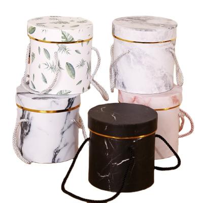 China Portable Round French Wedding Decoration Central Institute of Statistics Attendance Bucket Flower Bucket Gift Box For Dry Flowers Fresh Flower for sale