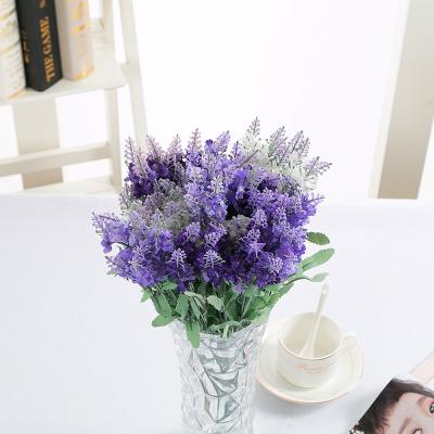 China Wedding/Hot Sale Home Decoration Making 10 Forks High Quality Artificial Flower Wedding Decoration Provence Lavender Artificial Lavender With Leaves for sale