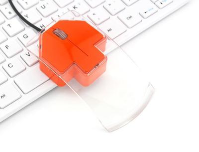 China Wired arrow transparent mouse with light for sale