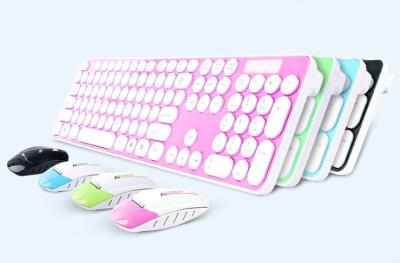 China colorful chocolate wireless keyboard and mouse combo for sale