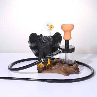 China Smooking Hookah Newly Designed Eagle Shape Resin Arabian Hookah With LED Hookah Set for sale