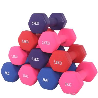 China 2021 Hot Selling Cheap Colored Fitness Strength Home Vinyl Weight Neoprene Dumbbell Weights for sale