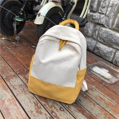 China Wholesale Fashionable Simple Student Waterproof Backpack Canvas Backpacks China High School Good Quality for sale