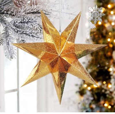 China Hanging Paper Lampshade Paper Christmas Lamp Star Lantern Decoration Supplies for sale