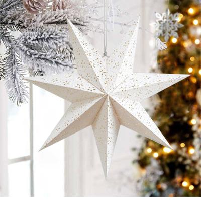 China 7 Point Paper Star Lamp Shade Paper Christmas Hanging Dtar Lantern Decoration for sale