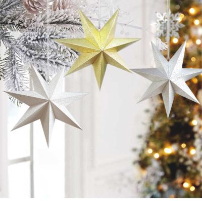 China Hanging Party Paper Christmas Paper Lampshade Lamp Lanterns Star Decoration for sale