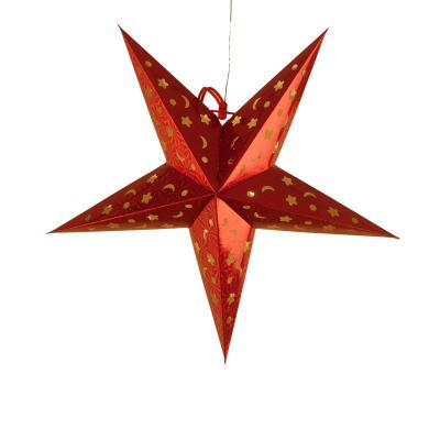 China Europe 35CM Decorative Five-pointed Paper Lanterns Ornament Paper Star For Party Home Decoration for sale