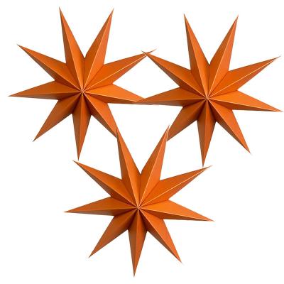 China Europe 9 Headed Star Paper Lanterns Hanging Lampshade Paper Pendant Charm Star Shape Craft for sale