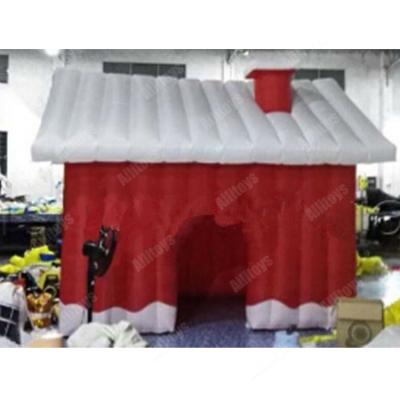 China Custom Oxford Christmas Inflatable Santa House For Decoration Ornament for sale