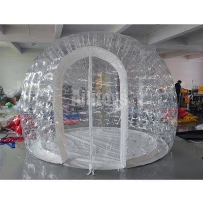 China custom 0.55mmpvc tarpaulin inflatable clear bubble dome tent with led light for sale for sale