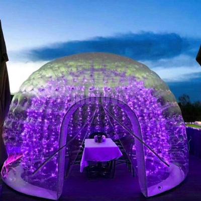 China 0.9mmpvc inflatable dome inflatable igloo with LED inflatable air dome tent for sale