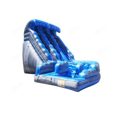 China 0.55mmpvc tarpaulin water curve double lane inflatable water slide for sale