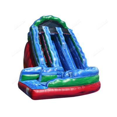 China 0.55mmpvc tarpaulin double water curve lane inflatable water slide for adults for sale