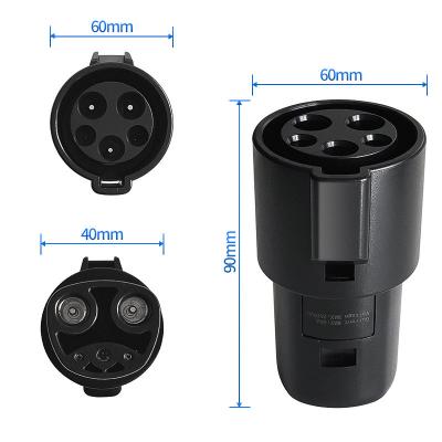 China Modified nylon Adapter for New Energy Vehicle Charging American Standard Gun J1772 To European Standard Household Charging Adapter for sale