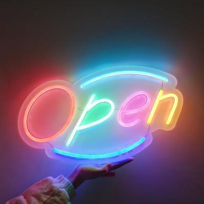 China High Quality Indoor Outdoor Casino Store Advertising Lighting Custom Flex Led Neon Sign Light Acrylic Says Open For Open Business for sale