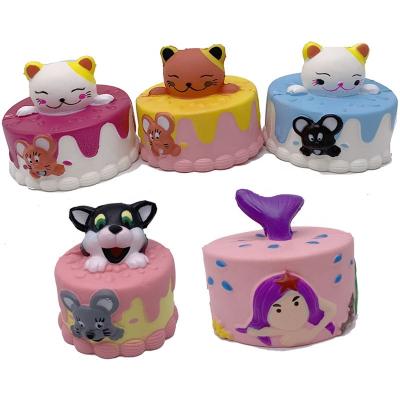 China Effort Release Factory Wholesale Kawaii PU Squishy Cake Squeeze Toy Jumbo Slow Rising Scented Cute Cake Promotion New Slow Rising Squishy Toys for sale