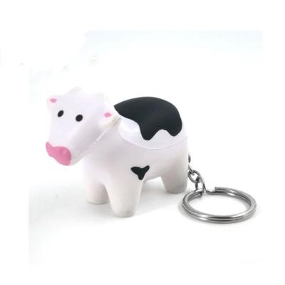 China Mini cute PU foam main chain decompression PU foam stress ball main chain promotion gift custom main factory support cow shape main chain PU foam lovely for sale