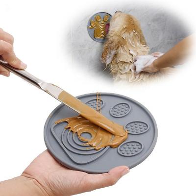 China Dogs Pet Bath Distractive Silicone Lick Protective Slow Food Feeding Training Licking Mat Bowls With Sucher For Dog for sale