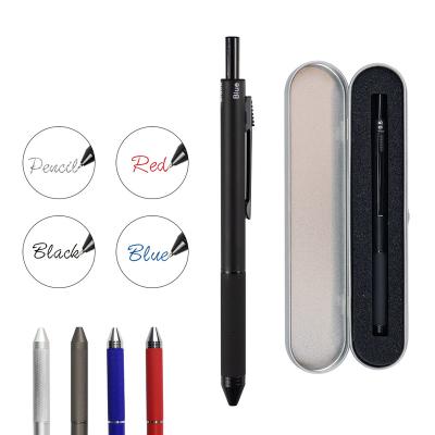 China Special pen 4 in 1 special metal multicolor ballpoint pen with custom logo, 0.5/0.7mm mechanical pencil multifunctional pen for sale