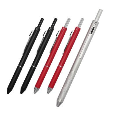 China Special pen 4 in 1 special metal multicolor ballpoint pen with custom logo, 0.5/0.7mm multifunctional pen stationery for sale