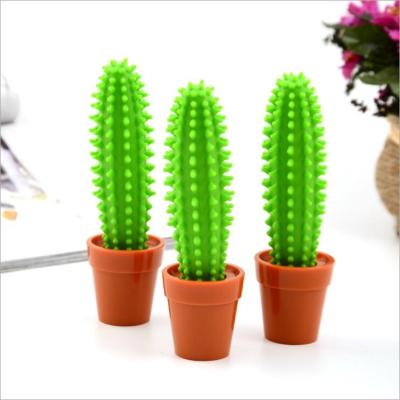 China Capacitive Touch Screen Promotional Cute Desktop Cactus Rubber Ballpoint Pen With Pot for sale