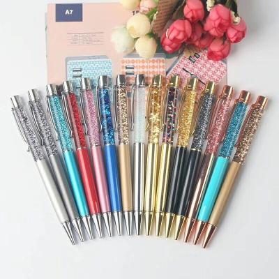 China office & School Pen New Metal Liquid Inside Stylus Active Touch Diamond Crystal Pen For Girls for sale