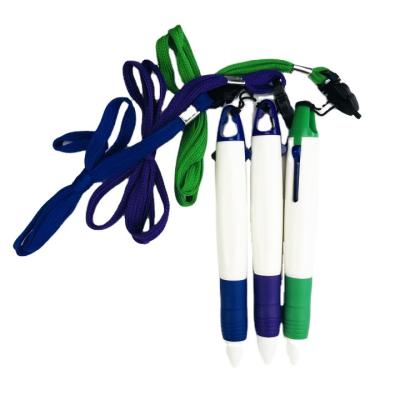 China office & Wholesale Custom Logo Ballpoint School Pen Stock Eco-Friendly Two Color Lanyard Ballpoint Pen for sale