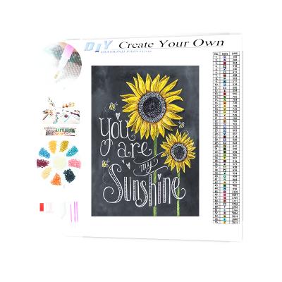 China Cartoon DIY Gifts 25x35 Sunflower Diamond Painting Supplies Price Including Box for sale