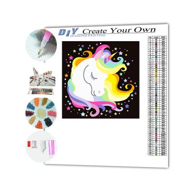 China Other Low Price Ready To Ship Manufacturing Square 30*30 Unicorn 5d Diamond Painting Kit Toys for sale