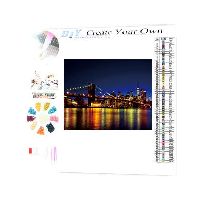 China Other Fine Gifts 5d Diamond Painting Kit Toys from Chinese Bridge Night River Light and Shade DIY Decoration for sale