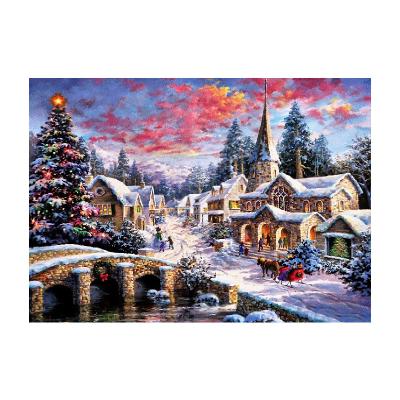 China Other Hot Sale Diy Digital Diamond Painting Custom Winter House Snow Kits for sale