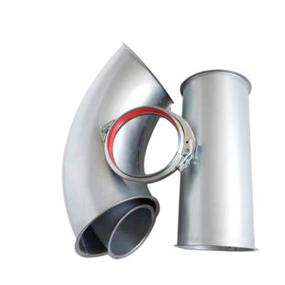 China Easy Installation Galvanized Air Stack Pipe Fittings Air Duct Pressed Pipeline Bend for sale