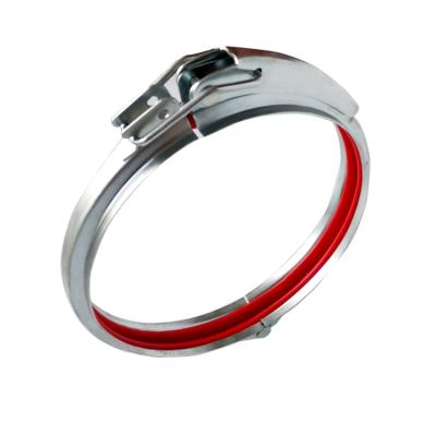 China Industrial Quick Connect Duct Clamps Quick Lock Ducting Clamps With Red Rubber For Dust Collector System for sale