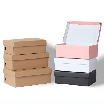 China Recyclable Wholesale Cheap Custom Storage Shoe Box Plain Corrugated Foldable Shoe Packaging With Custom Logo for sale