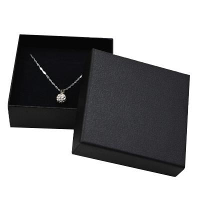 China Recycled Materials Jewelry Box Packaging Black Kraft Paper Box Customization Ring Necklace Jewelry Box Paper for sale