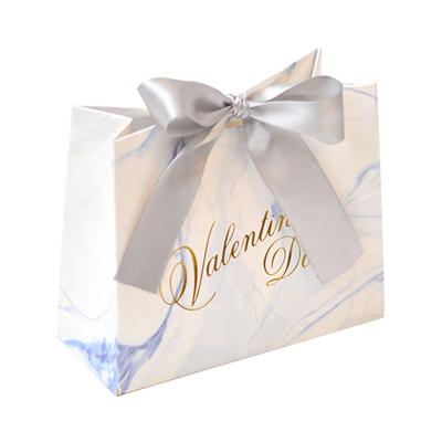 China Biodegradable Custom Small Gift Bags Marble Design With Ribbon Handle Storage Wedding Gift Paper Bags for sale