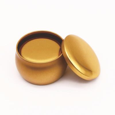 China Luxury Gold Color Packaging Luxury Candle Round Sealing Tin Boxes Custom Logo Tea Metal Box Tin Box for sale