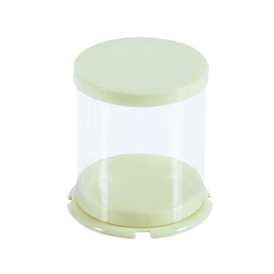 China Hot Recyclable Spun Cupcake Packaging Transparent Plastic Boxes 4Inch Mini Cake Plastic Box for sale