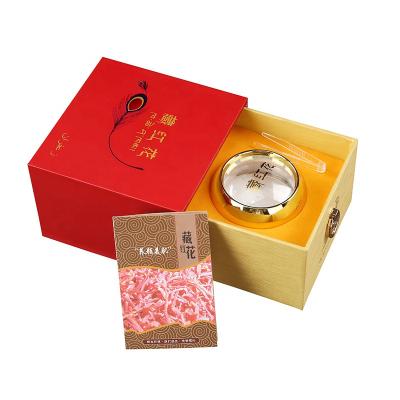 China Recyclable Customize Design Drawer Boxes High End Cardboard Saffron Gift Boxes Paper With Handle for sale