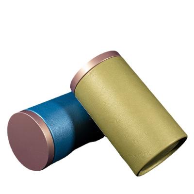 China Reusable Recycled Materials Round Paper Bottles Gold Lid Tea Packaging Logo Printing Paper Jars Custom Made for sale